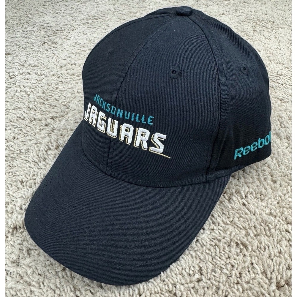 Jacksonville Jaguars Hat NFL Reebok Team Apparel Black Teal Strapback‎ Retro Cap